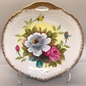 Vintage 1950s Lenwile China Ardalt Japan Hand-Painted Leaf-Shaped Dish/Bowl